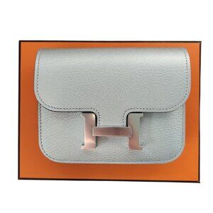 BRAND NEW HERMES Constance Slim Wallet- LIMITED EDITION silver